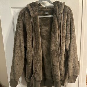 Aerie Fuzzy Sherpa Oversized Zip-up Hoodie